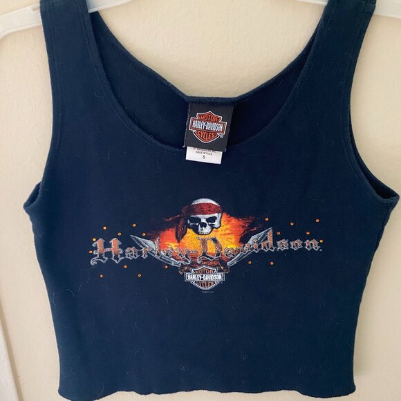 harley davidson Tops - Harley Davidson Skull Crop top